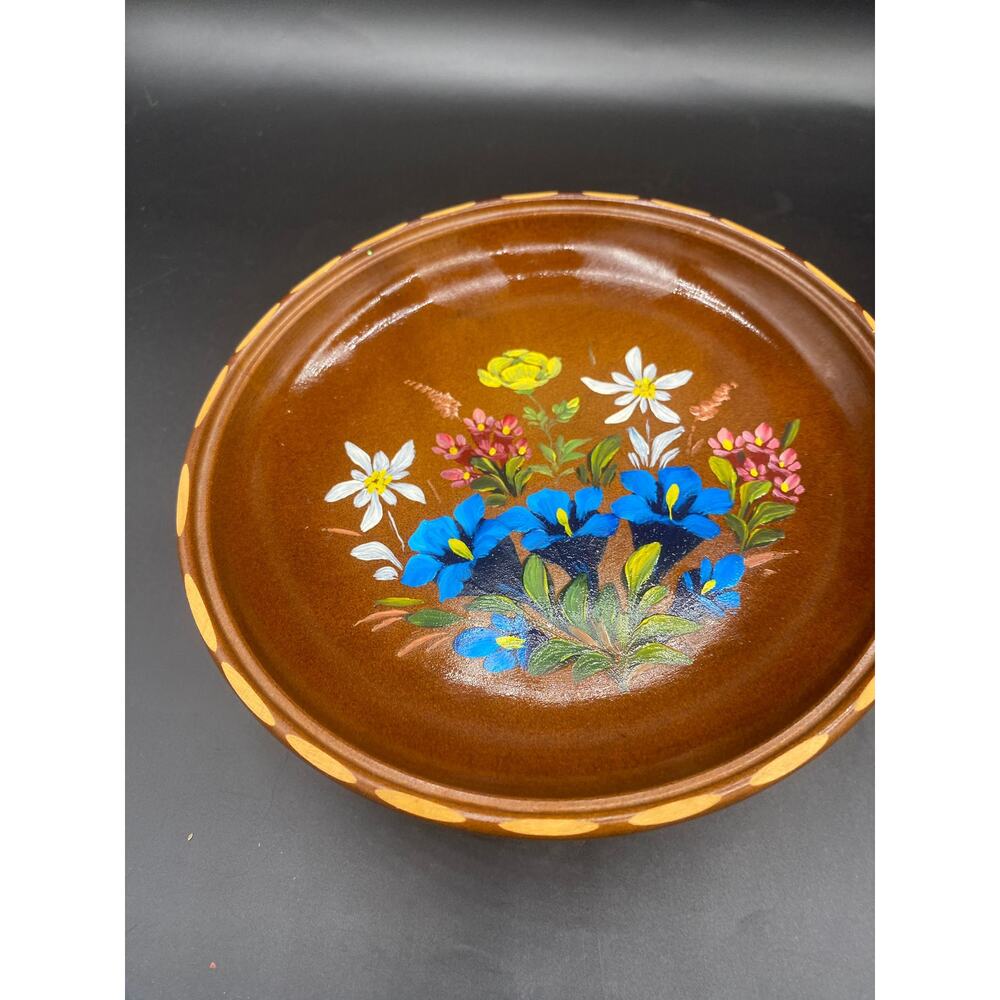 Vintage Cuendet Wood Hand Painted Musical Spins Pedestal Bowl Dish Lara's Theme - Picture 2 of 6